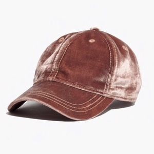 [NWT] Madewell Sunset Rose Velvet Baseball Cap